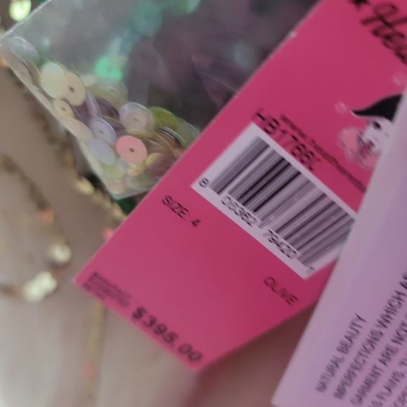 HEATHERETTE Dress Sequin Heart Mini Tinkerbell Runway Vintage Y2k Paris Hilton - Picture 7 of 14